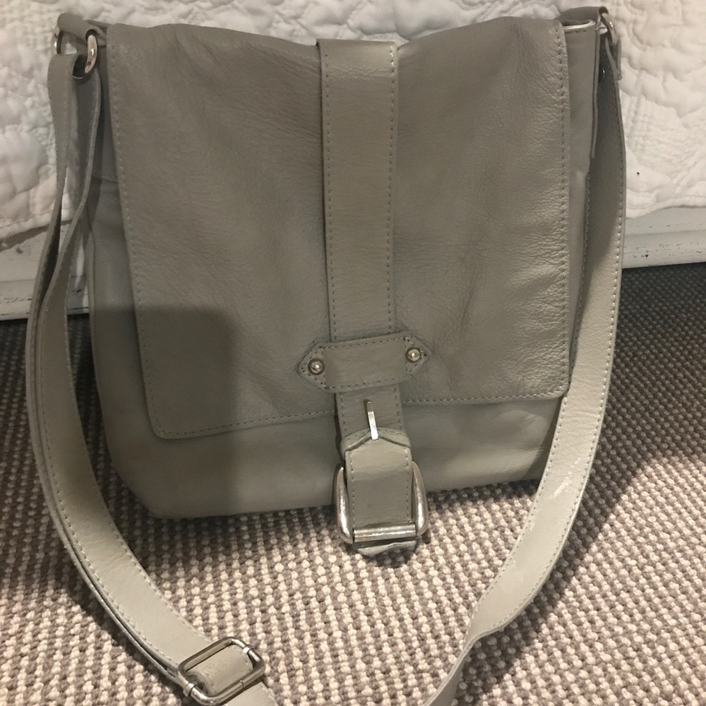 Leather Grey Handbag made in Italy